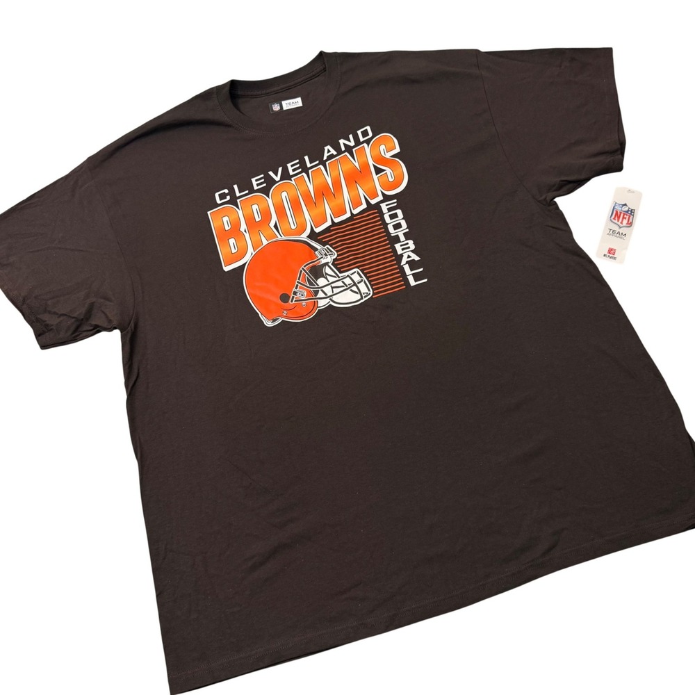 NFL Team Apparel Cleveland Browns Football Graphic T-Shirt Brown Mens 2XL NEW